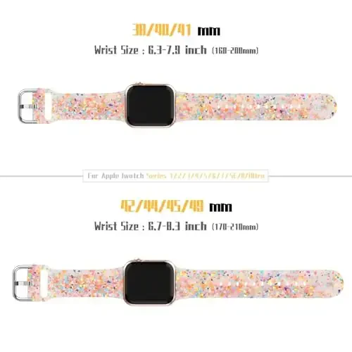 Apple Watch Bands 49mm 46mm 45mm 44mm 42mm 41mm 40mm 38mm bilan mos keluvchi Sport Band, iWatch Series 11 10 9 8 7 6 5 4 3 2 1 SE Ultra Ayollar Erkaklar uchun klassik qisqichli yumshoq silikon almashtirish tasmasi - 3