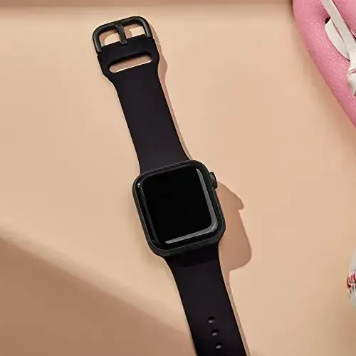 Apple Watch Bands 49mm 46mm 45mm 44mm 42mm 41mm 40mm 38mm bilan mos keluvchi Sport Band, iWatch Series 11 10 9 8 7 6 5 4 3 2 1 SE Ultra ayollar erkaklar uchun klassik qisqichli yumshoq silikon almashtirish tasmasi - 2