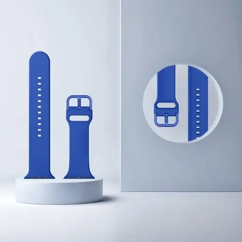 Apple Watch Bands 49mm 46mm 45mm 44mm 42mm 41mm 40mm 38mm bilan mos keluvchi sport bandi, iWatch Series 11 10 9 8 7 6 5 4 3 2 1 SE Ultra ayollar erkaklar uchun klassik qisqichli yumshoq silikon almashtirish tasmasi - 3
