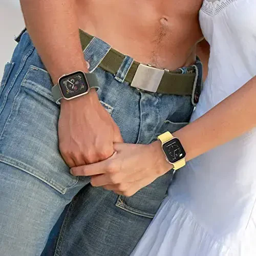 Apple Watch Bands 49mm 46mm 45mm 44mm 42mm 41mm 40mm 38mm bilan mos keluvchi sport tasma, iWatch Series 11 10 9 8 7 6 5 4 3 2 1 SE Ultra ayollar erkaklar uchun klassik qisqichli yumshoq silikon almashtirish tasmasi - 6