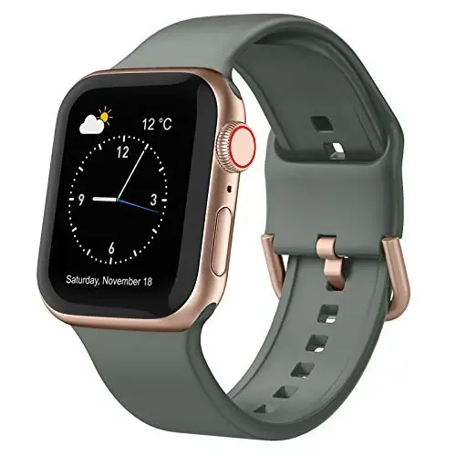 Apple Watch Bands 49mm 46mm 45mm 44mm 42mm 41mm 40mm 38mm bilan mos keluvchi sport tasma, iWatch Series 11 10 9 8 7 6 5 4 3 2 1 SE Ultra ayollar erkaklar uchun klassik qisqichli yumshoq silikon almashtirish tasmasi - RECOPPA