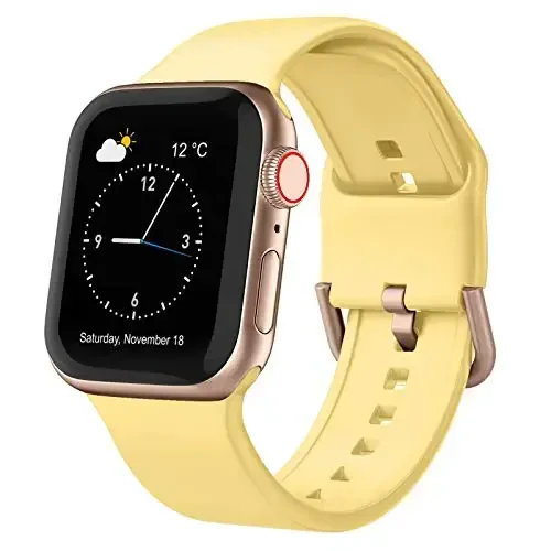 Apple Watch Bands 49mm 46mm 45mm 44mm 42mm 41mm 40mm 38mm bilan mos keluvchi sport tasmasi, iWatch Series 11 10 9 8 7 6 5 4 3 2 1 SE Ultra ayollar erkaklar uchun klassik qisqichli yumshoq silikon almashtirish tasmasi - RECOPPA