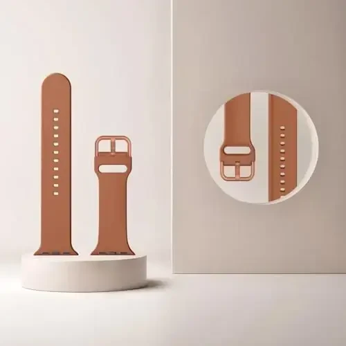 Apple Watch Bands 49mm 46mm 45mm 44mm 42mm 41mm 40mm 38mm bilan mos Sport Band, iWatch Series 11 10 9 8 7 6 5 4 3 2 1 SE Ultra Women Men uchun klassik qisqichli yumshoq silikon almashtirish tasmasi - 3