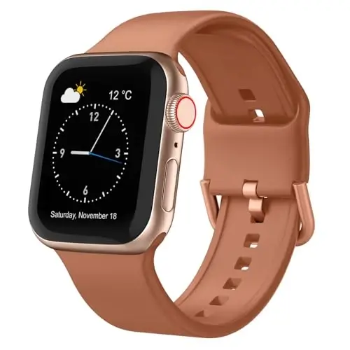 Apple Watch Bands 49mm 46mm 45mm 44mm 42mm 41mm 40mm 38mm bilan mos Sport Band, iWatch Series 11 10 9 8 7 6 5 4 3 2 1 SE Ultra Women Men uchun klassik qisqichli yumshoq silikon almashtirish tasmasi 