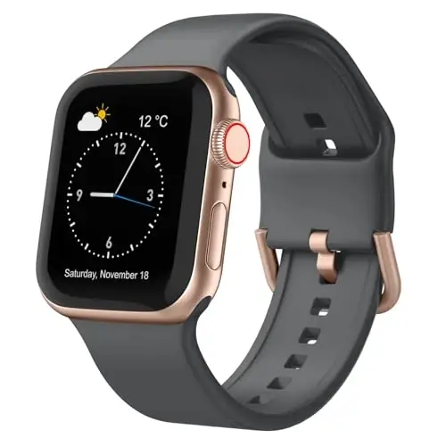 Apple Watch Bands 49mm 46mm 45mm 44mm 42mm 41mm 40mm 38mm bilan mos sport tasma, iWatch Series 11 10 9 8 7 6 5 4 3 2 1 SE Ultra ayollar erkaklar uchun klassik qisqichli yumshoq silikon almashtirish tasmasi - RECOPPA
