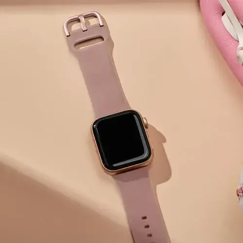 Apple Watch Bands 49mm 46mm 45mm 44mm 42mm 41mm 40mm 38mm bilan mos sport tasma, iWatch Series 11 10 9 8 7 6 5 4 3 2 1 SE Ultra ayollar erkaklar uchun klassik qisqichli yumshoq silikon almashtirish tasmasi - 4