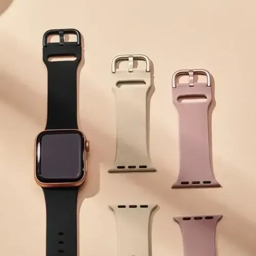 Apple Watch Bands 49mm 46mm 45mm 44mm 42mm 41mm 40mm 38mm bilan mos sport tasma, iWatch Series 11 10 9 8 7 6 5 4 3 2 1 SE Ultra ayollar erkaklar uchun klassik qisqichli yumshoq silikon almashtirish tasmasi - 5