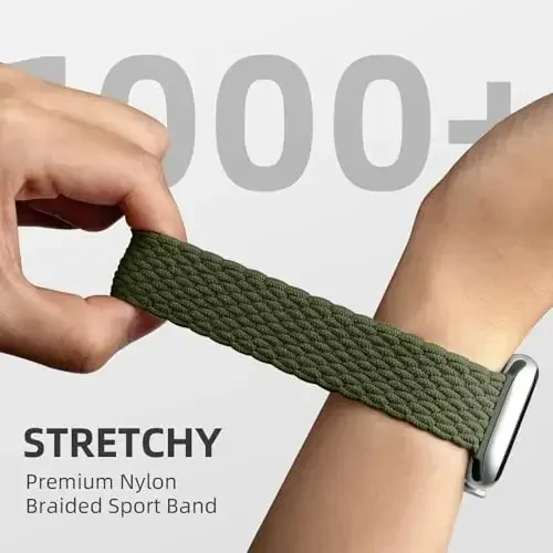Apple Watch Bands Ayollar Erkaklar 40mm 41mm 44mm 45mm 46mm 38mm 42mm 49mm bilan mos keladigan Stretchli Braided Solo Loop, iWatch Series 10 9 8 7 6 5 4 3 2 1 SE Ultra uchun elastik neylon sport tasmachasi - 4