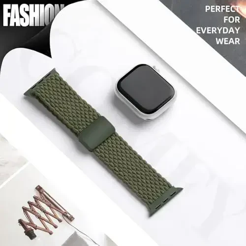 Apple Watch Bands Ayollar Erkaklar 40mm 41mm 44mm 45mm 46mm 38mm 42mm 49mm bilan mos keladigan Stretchli Braided Solo Loop, iWatch Series 10 9 8 7 6 5 4 3 2 1 SE Ultra uchun elastik neylon sport tasmachasi - 5