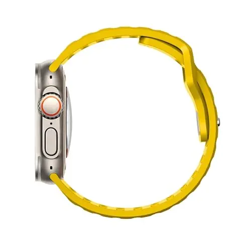 Apple Watch Bands ayollar erkaklar Se Ultra 2 40mm 44mm 46mm 42mm 45mm 41mm 38mm 49mm Series 10 9 8 7 6 5 4 3 iWatch Sport Strap Silicone Limon sariq uchun DONEGANI UC1 tasmasi - 4