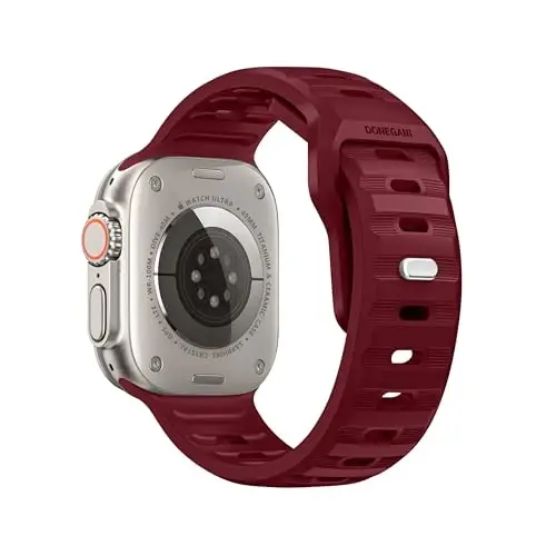 Apple Watch Bands Ayollar Erkaklar uchun DONEGANI UC2 Band Se Ultra 2 40mm 44mm 46mm 42mm 45mm 41mm 38mm 49mm Series 10 9 8 7 6 5 4 3 iWatch Sport Strap Silikon Qora_Bordo Qizil - 2