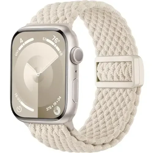 Apple Watch Bands Women Men 40mm 41mm 44mm 45mm 46mm 38mm 42mm 49mm bilan moslashuvchan cho'zilgan o'ralgan yakkalik halqasi, iWatch Series 10 9 8 7 6 5 4 3 2 1 SE Ultra uchun elastik neylon sport tasmasi - HAVEDA