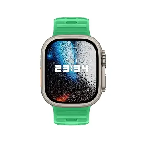 Apple Watch Bands Women Men Se Ultra 2 40mm 44mm 46mm 42mm 45mm 41mm 38mm 49mm Series 10 9 8 7 6 5 4 3 iWatch Sport Strap Silicone Black_Poison Green uchun DONEGANI UC2 tasmasi - 3