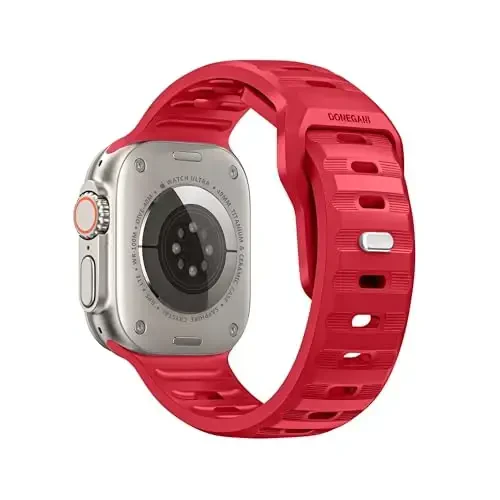 Apple Watch Bands Women Men Se Ultra 2 40mm 44mm 46mm 42mm 45mm 41mm 38mm 49mm Series 10 9 8 7 6 5 4 3 iWatch Sport Strap Silicone Black_Red Christmas uchun DONEGANI UC2 tasmasi - 2
