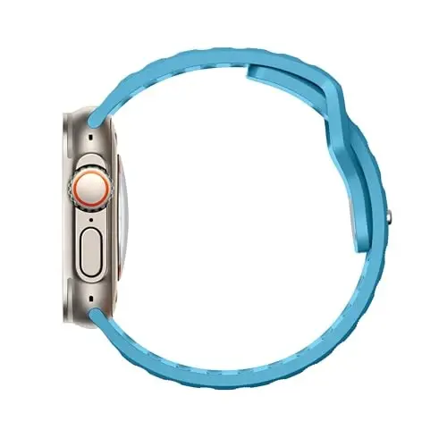 Apple Watch Bands Women Men Se Ultra 2 40mm 44mm 46mm 42mm 45mm 41mm 38mm 49mm Series 10 9 8 7 6 5 4 3 iWatch Sport Strap Silicone Crystal Seas Blue uchun DONEGANI UC1 tasmasi - 4