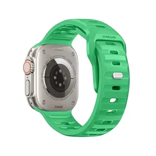 Apple Watch Bands Women Men Se Ultra 2 40mm 44mm 46mm 42mm 45mm 41mm 38mm 49mm Series 10 9 8 7 6 5 4 3 iWatch Sport Strap Silicone Poison Green uchun DONEGANI UC1 tasmasi - 2