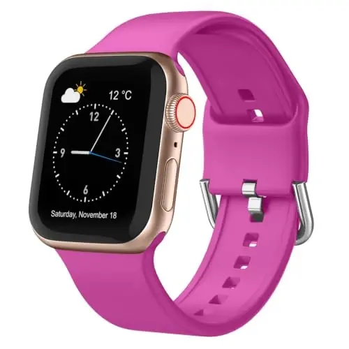 Sport Band Совместим с ремешками Apple Watch 49 мм 46 мм 45 мм 44 мм 42 мм 41 мм 40 мм 38 мм, мягкий силиконовый сменный ремешок с классической застежкой для iWatch Series 11 10 9 8 7 6 5 4 3 2 1 SE Ultra Женщины Мужчины 