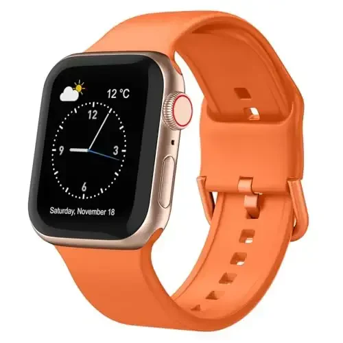 Sport Band Compatible with Apple Watch Bands 49mm 46mm 45mm 44mm 42mm 41mm 40mm 38mm, Soft Silicone Replacement Strap with Classic Clasp for iWatch Series 11 10 9 8 7 6 5 4 3 2 1 SE Ultra Women Men 