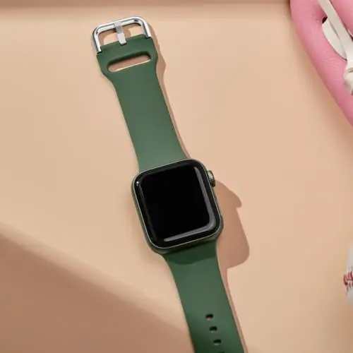 Sport Band Compatible with Apple Watch Bands 49mm 46mm 45mm 44mm 42mm 41mm 40mm 38mm, Soft Silicone Replacement Strap with Classic Clasp for iWatch Series 11 10 9 8 7 6 5 4 3 2 1 SE Ultra Women Men - 2