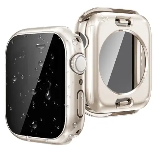 Goton Privacy Waterproof Case for Apple Watch Screen Protector 46mm 45mm 44mm 42mm 41mm 40mm, Ultra 2 49mm, Anti-Spy Cover + Back Bumper for iWatch Series 10 9 8 7 6 5 4 SE SE2 Accessories - 1