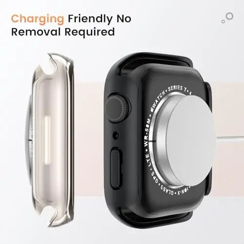 Goton Waterproof Privacy Case for Apple Watch Screen Protector, Anti-Spy Tempered Glass Film Apple Watch Cover Hard PC Case Bumper for iWatch Series 10, 46mm ClearBlack - 12