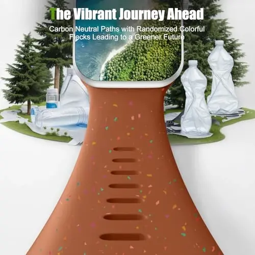 Wepro Silicone Sport Band for Apple Watch Bands 40mm SE Series 9 41mm 10 42mm 38mm Series 8 7 6 5 4 2 1 for iWatch Bands for Men Women Breathable Waterproof Recycled Replacement Strap Brown - 3