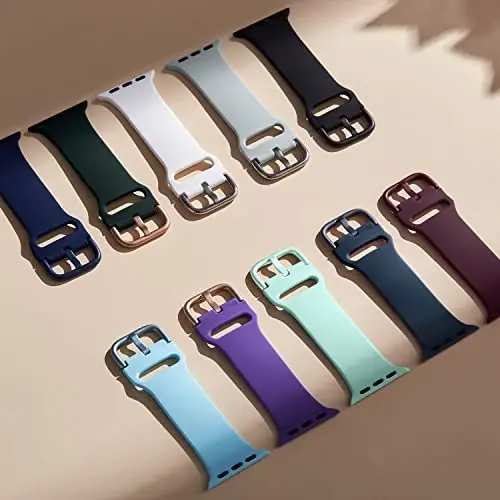 Sport Band Compatible with Apple Watch Bands 49mm 46mm 45mm 44mm 42mm 41mm 40mm 38mm, Soft Silicone Replacement Strap with Classic Clasp for iWatch Series 11 10 9 8 7 6 5 4 3 2 1 SE Ultra Women Men - 3
