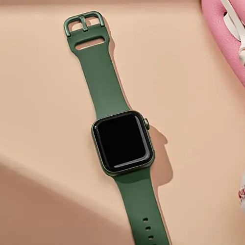 Sport Band Compatible with Apple Watch Bands 49mm 46mm 45mm 44mm 42mm 41mm 40mm 38mm, Soft Silicone Replacement Strap with Classic Clasp for iWatch Series 11 10 9 8 7 6 5 4 3 2 1 SE Ultra Women Men - 2