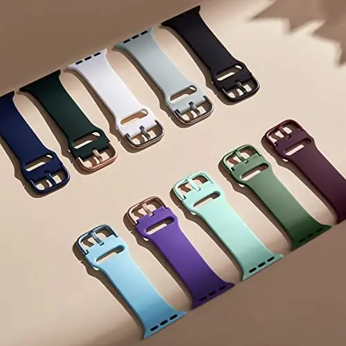 Sport Band Compatible with Apple Watch Bands 49mm 46mm 45mm 44mm 42mm 41mm 40mm 38mm, Soft Silicone Replacement Strap with Classic Clasp for iWatch Series 11 10 9 8 7 6 5 4 3 2 1 SE Ultra Women Men - 3