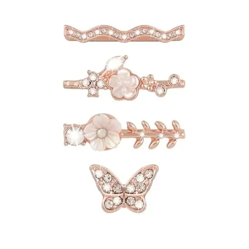 Charm+Band for Apple Watch Bands 40mm 41mm 38mm 44mm 45mm 46mm 42mm Women,Floral Engraved Silicone Sport Band+Decorative Ring Loops for iWatch Series 11 10 9 8 7 6 5 4 SE/Ultra 49mm 3/2,Jewelry Strap - CHARM+BAND (1)