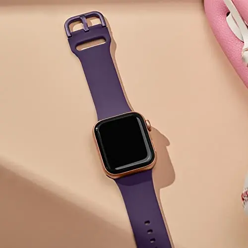 Sport Band Compatible with Apple Watch Bands 49mm 46mm 45mm 44mm 42mm 41mm 40mm 38mm, Soft Silicone Replacement Strap with Classic Clasp for iWatch Series 11 10 9 8 7 6 5 4 3 2 1 SE Ultra Women Men - 2