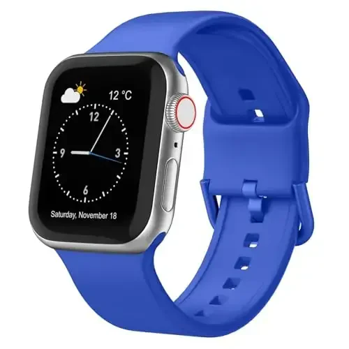 Sport Band Compatible with Apple Watch Bands 49mm 46mm 45mm 44mm 42mm 41mm 40mm 38mm, Soft Silicone Replacement Strap with Classic Clasp for iWatch Series 11 10 9 8 7 6 5 4 3 2 1 SE Ultra Women Men 