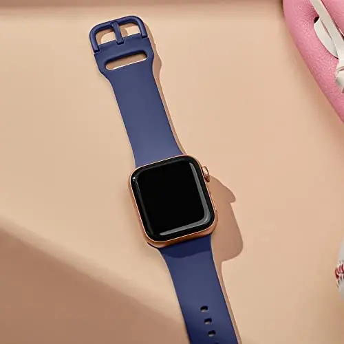 Sport Band Compatible with Apple Watch Bands 49mm 46mm 45mm 44mm 42mm 41mm 40mm 38mm, Soft Silicone Replacement Strap with Classic Clasp for iWatch Series 11 10 9 8 7 6 5 4 3 2 1 SE Ultra Women Men - 2