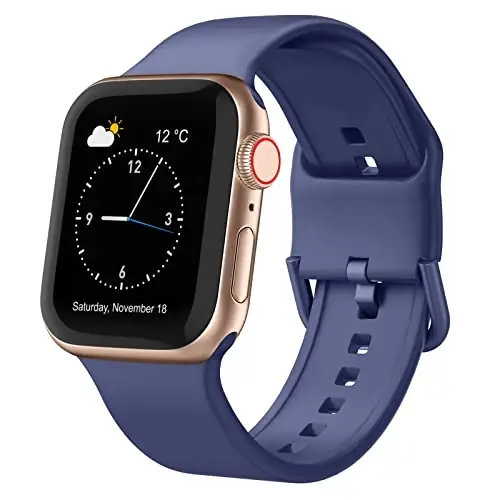 Sport Band Compatible with Apple Watch Bands 49mm 46mm 45mm 44mm 42mm 41mm 40mm 38mm, Soft Silicone Replacement Strap with Classic Clasp for iWatch Series 11 10 9 8 7 6 5 4 3 2 1 SE Ultra Women Men - 1