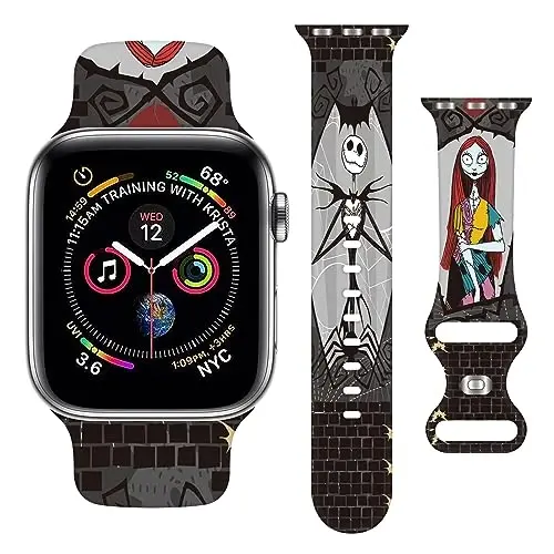 Holiday Strap Compatible with Apple Watch Band 38mm 40mm 41mm 42mm 44mm 45mm 46mm 49mm,Adjustable Replaceable Soft Silicone Cartoon Sport Wristbands for iWatch Ultra Series 10 9 8 7 6 5 4 3 2 1 SE 