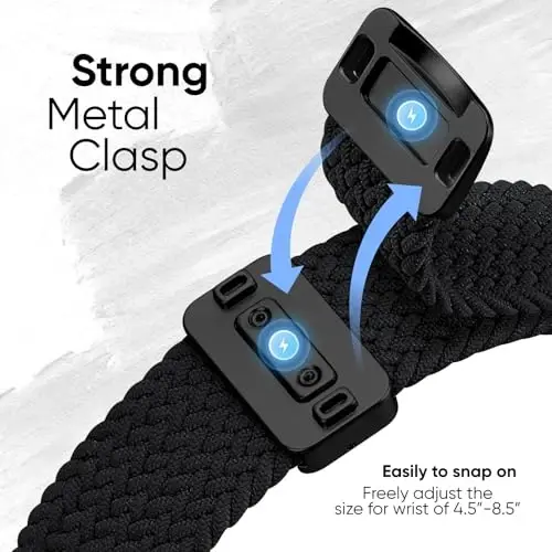Magnetic Braided Solo Loop Compatible with Apple Watch Band 40mm 41mm 38mm 45mm 44mm 42mm 46mm 49mm Women Men, Stretchy Elastic Wristband Strap for iWatch SE SE 2 Series 10 9 8 7 6 5 4 3 Ultra Ultra 2 - 5