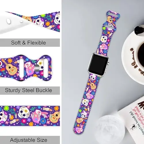 Holiday Strap Compatible with Apple Watch Band 38mm 40mm 41mm 42mm 44mm 45mm 46mm 49mm,Adjustable Replaceable Soft Silicone Cartoon Sport Wristbands for iWatch Ultra Series 10 9 8 7 6 5 4 3 2 1 SE - 2