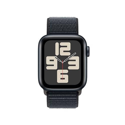 Apple Watch SE (2-avlod) [GPS 40 mm] Midnight alyuminiy korpusli va Midnight sport halqasi bilan Smartwatch. Fitness va uyqu kuzatuvchisi, halokatni aniqlash, yurak urishini kuzatuvchi, karbon neytral - 2