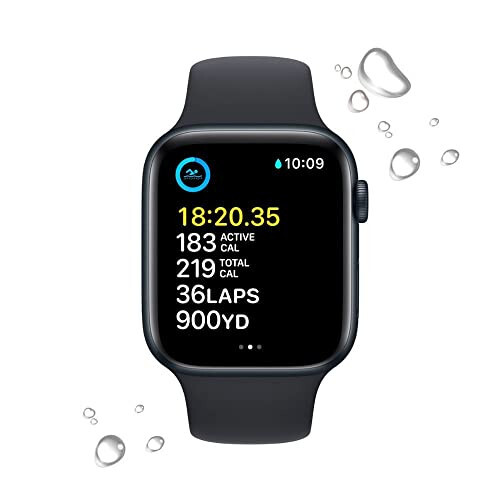 Apple Watch SE (2-го поколения) (GPS + сотовая связь, 40 мм) - корпус из алюминия цвета «полуночный» с Midnight Sport Band, S/M (восстановленный) - 3