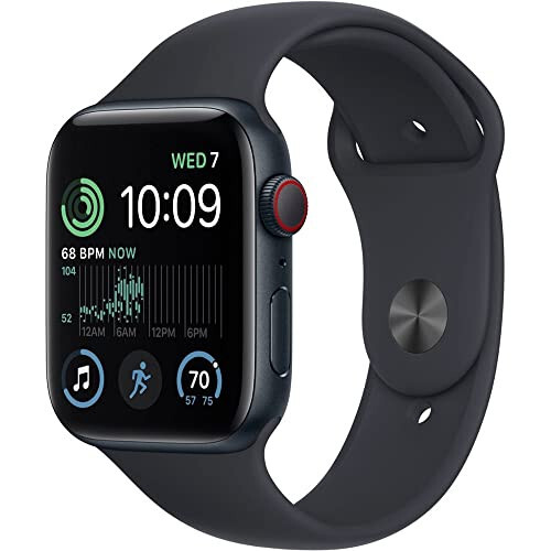 Apple Watch SE (2nd Gen) (GPS + Cellular, 40mm) - Midnight Aluminum Case with Midnight Sport Band, S/M (Renewed) - 1