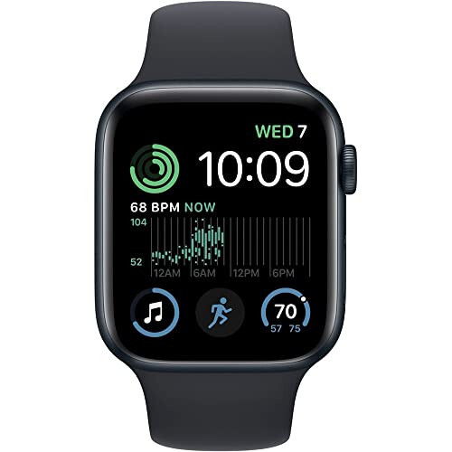 Apple Watch SE (2nd Gen) (GPS + Cellular, 40mm) - Midnight Aluminum Case with Midnight Sport Band, S/M (Renewed) - 2