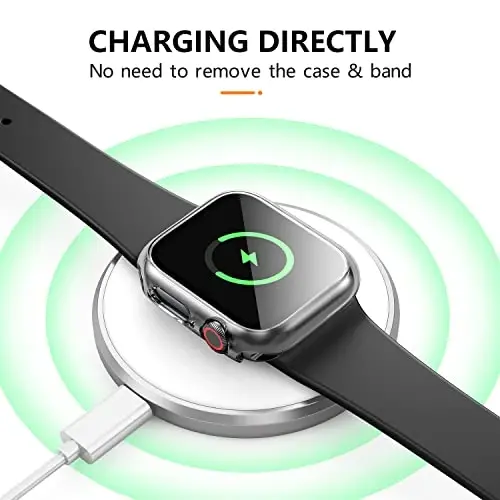 Mugust 3 Pack Case for Apple Watch SE 40mm Series 6 5 4 Hard PC Case with Tempered Glass Screen Protector Waterproof Anti-Scratch Full Protective Cover for iWatch 40mm (Transparent) - 6