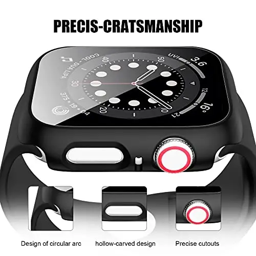 14 Pack Apple Watch Case with Tempered Glass Screen Protector for Apple Watch SE 40mm Series 6/5/4,Anotch Full Coverage Hard PC Protective Cover HD Ultra-Thin Guard Bumper for iWatch 40mm Accessories - 2