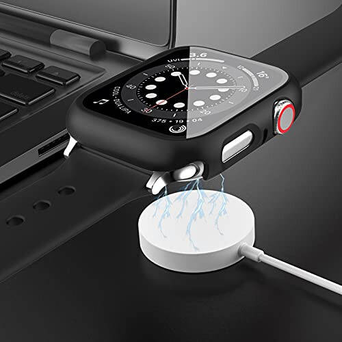 14 Pack Apple Watch Case with Tempered Glass Screen Protector for Apple Watch SE 44mm Series 6/5/4,Anotch Full Coverage Hard PC Protective Cover HD Ultra-Thin Guard Bumper for iWatch 44mm Accessories - 5