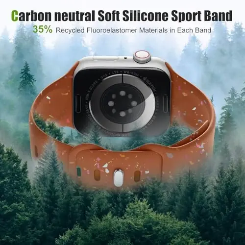 Wepro for Apple Watch SE Band 44mm 10 46mm Series 9 45mm Series 3 42mm Ultra 2 49mm Silicone Sport for iWatch Band Women Series 8 7 6 5 4 3 2 1 Breathable Waterproof Strap Colorful Brown - 5