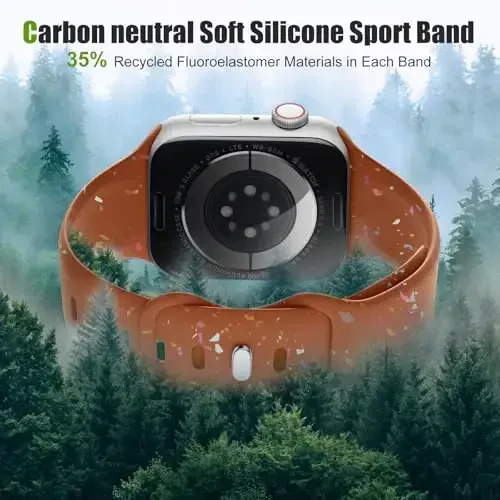 Wepro for Apple Watch SE Band 44mm 10 46mm Series 9 45mm Series 3 42mm Ultra 2 49mm Silicone Sport for iWatch Band Women Series 8 7 6 5 4 3 2 1 Breathable Waterproof Strap Colorful Brown - 5