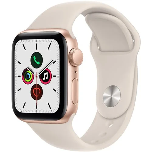 Apple Watch SE (GPS, 40 mm) - Oltin Alyuminiy Korpus va Starlight Sport Bant - Oddiy (Yangilangan) - Apple