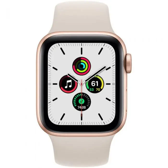 Apple Watch SE (GPS, 40 mm) - Oltin Alyuminiy Korpus va Starlight Sport Bant - Oddiy (Yangilangan) - 3