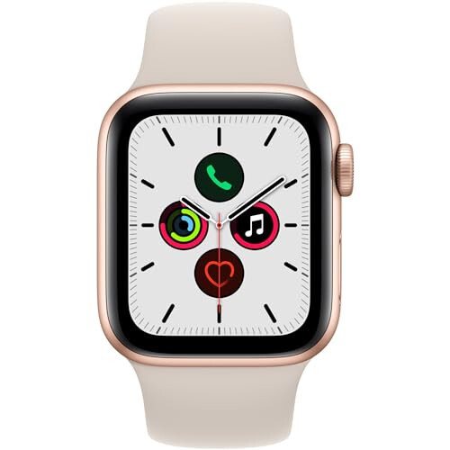 Apple Watch SE (GPS, 40 mm) - Oltin Alyuminiy Korpus va Starlight Sport Bant - Oddiy (Yangilangan) - Apple (1)