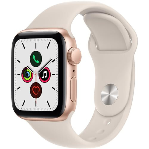 Apple Watch SE (GPS, 40mm) - Gold Aluminium Case with Starlight Sport Band - Regular (Renewed) - 1